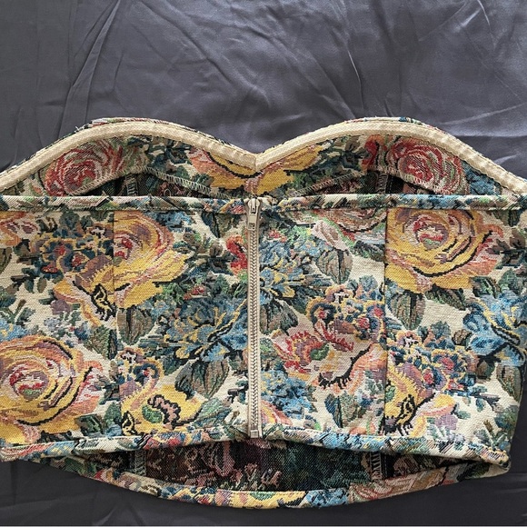 Altar'd State Floral Tapestry Corset - Yellow, Blue, Pink - Picture 3 of 7
